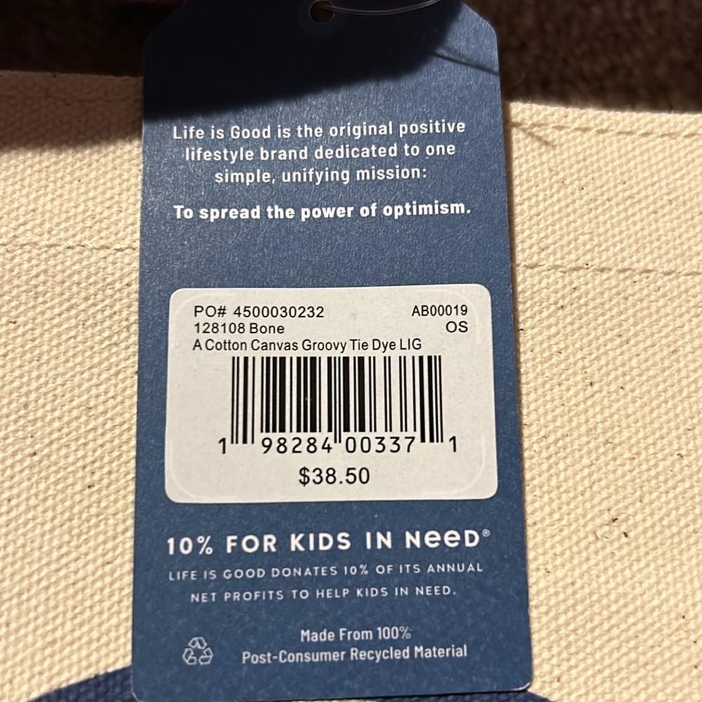 LIFE IS GOOD LARGE TOTE BAG NWT - Picture 10 of 14
